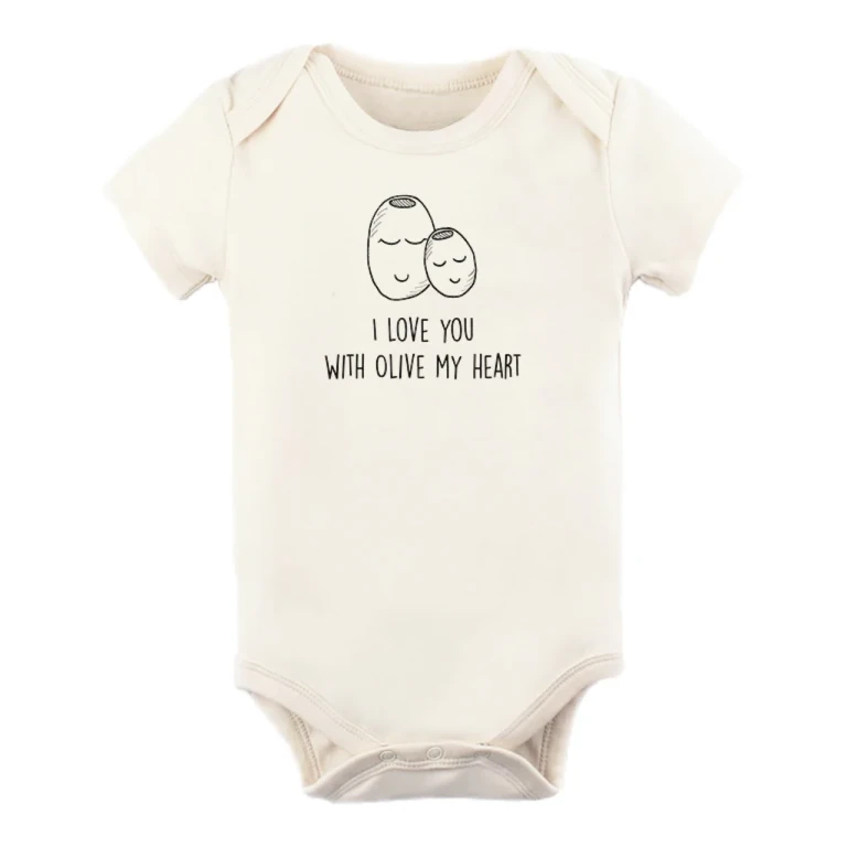 Olive My Heart Organic Cotton Baby Bodysuit