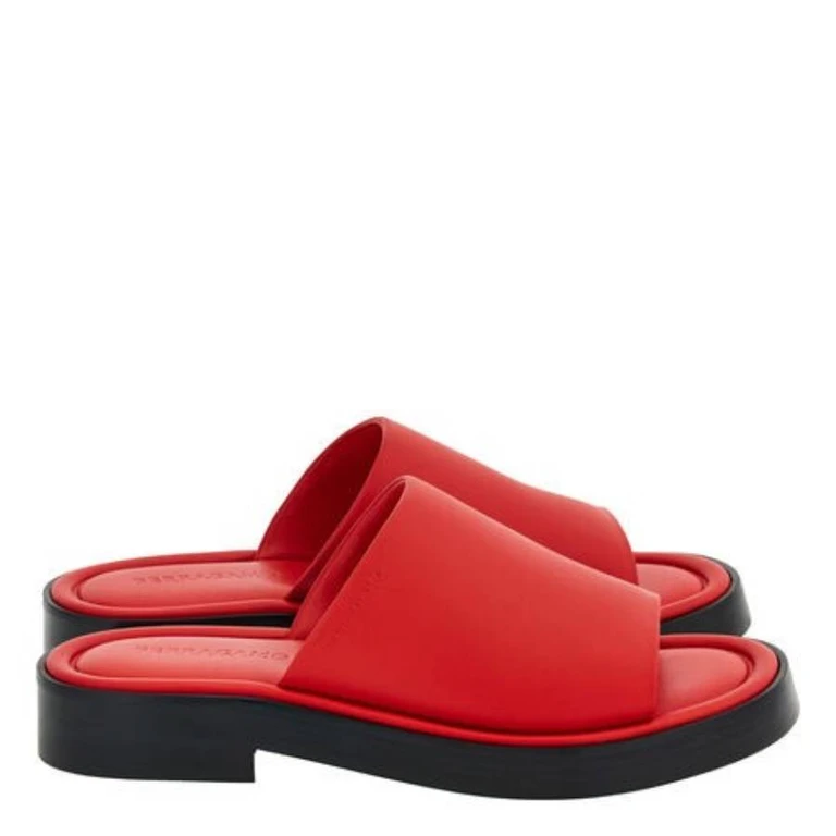 Ferragamo Giunone Leather Slide Sandals, Size 9