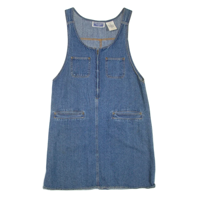 ERIKA CLASSICS Womens Day Dress Blue Denim Sleeveless Short M