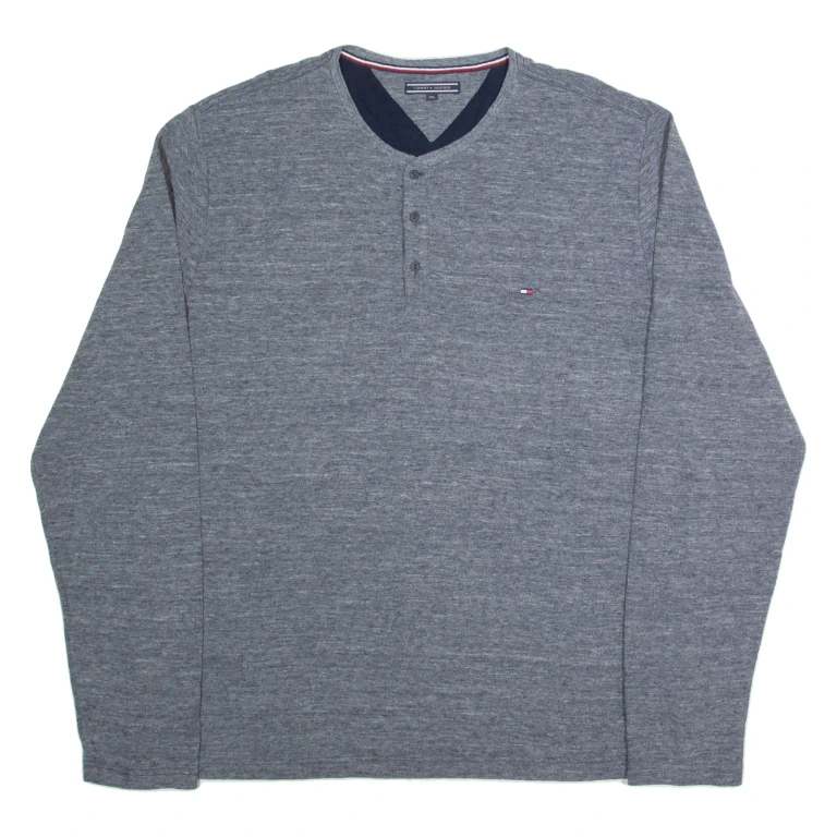 TOMMY HILFIGER Mens Jumper Grey Tight Knit 2XL