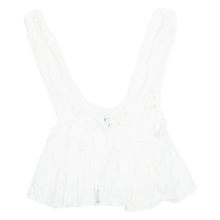 ZARA TRF Cropped Womens Top White V-Neck Sleeveless XS