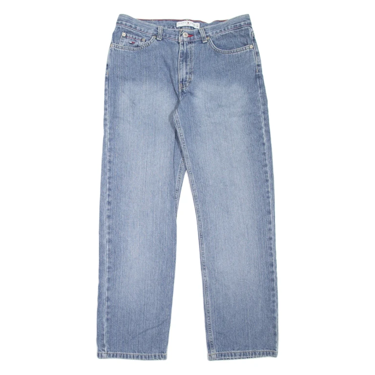 TOMMY HILFIGER Womens Jeans Blue Regular Straight Stone Wash W31 L29