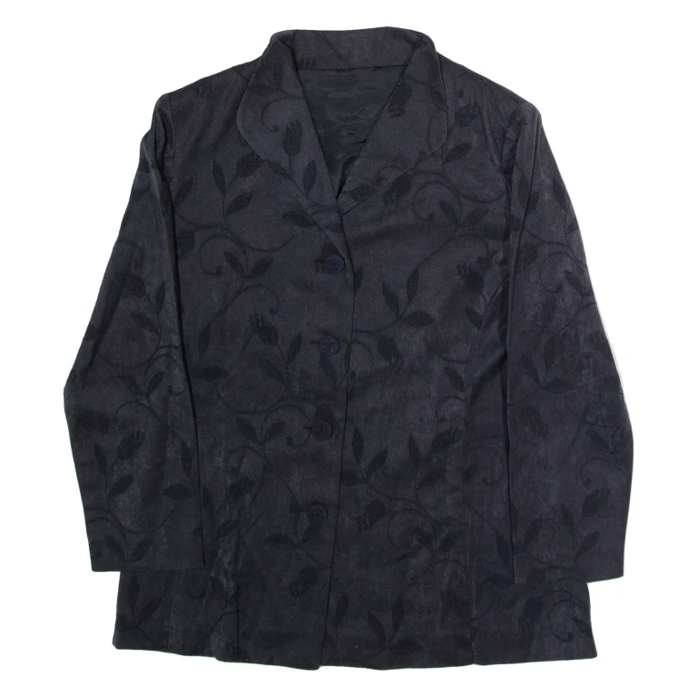 Womens Blazer Jacket Black 90s Floral XS