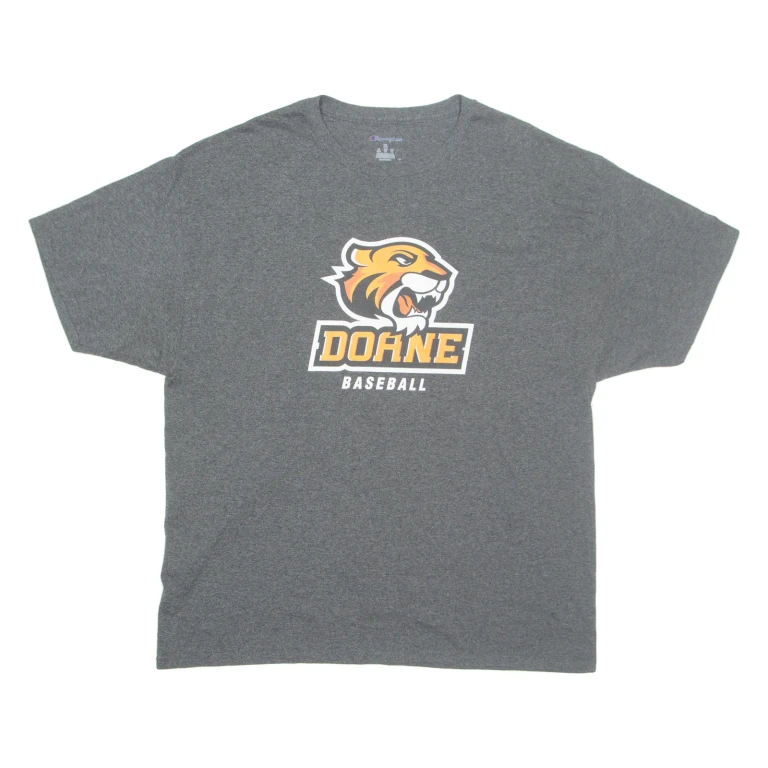 CHAMPION Doane Baseball Mens T-Shirt Grey USA XL