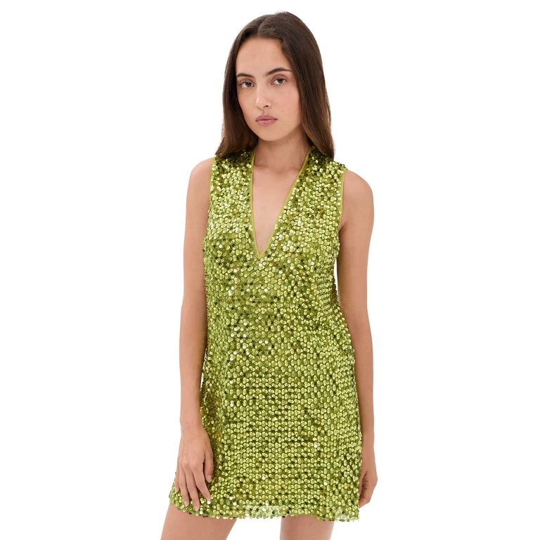 SIMONMILLER Fountain Sequin Dress Metallic Pear XL