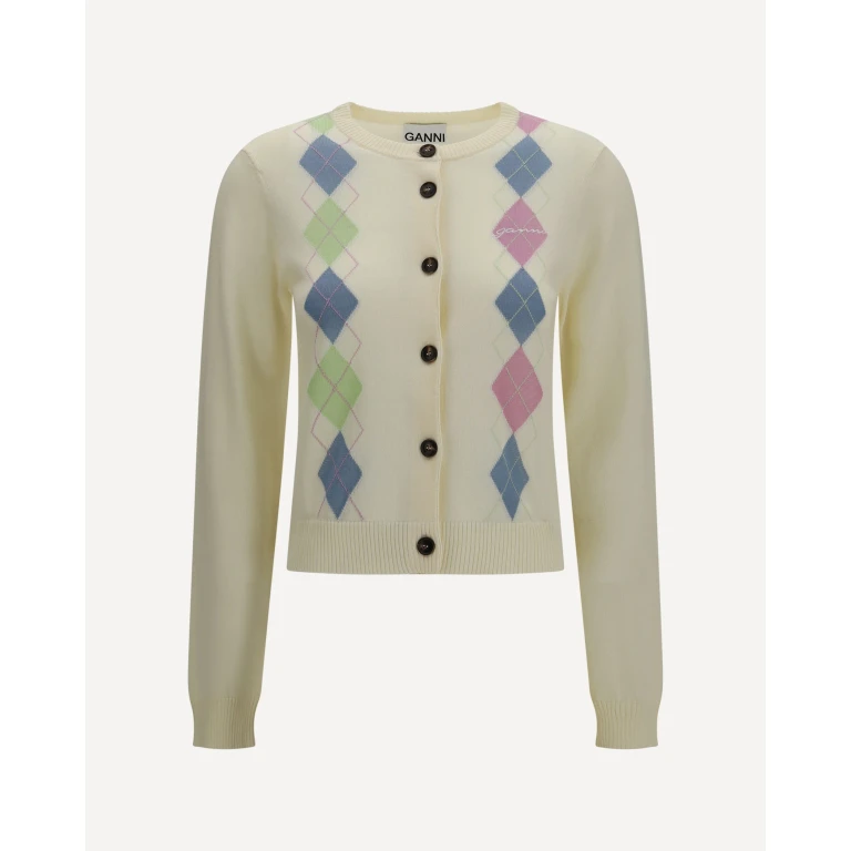 GANNI Diamond-pattern Cardigan Female L