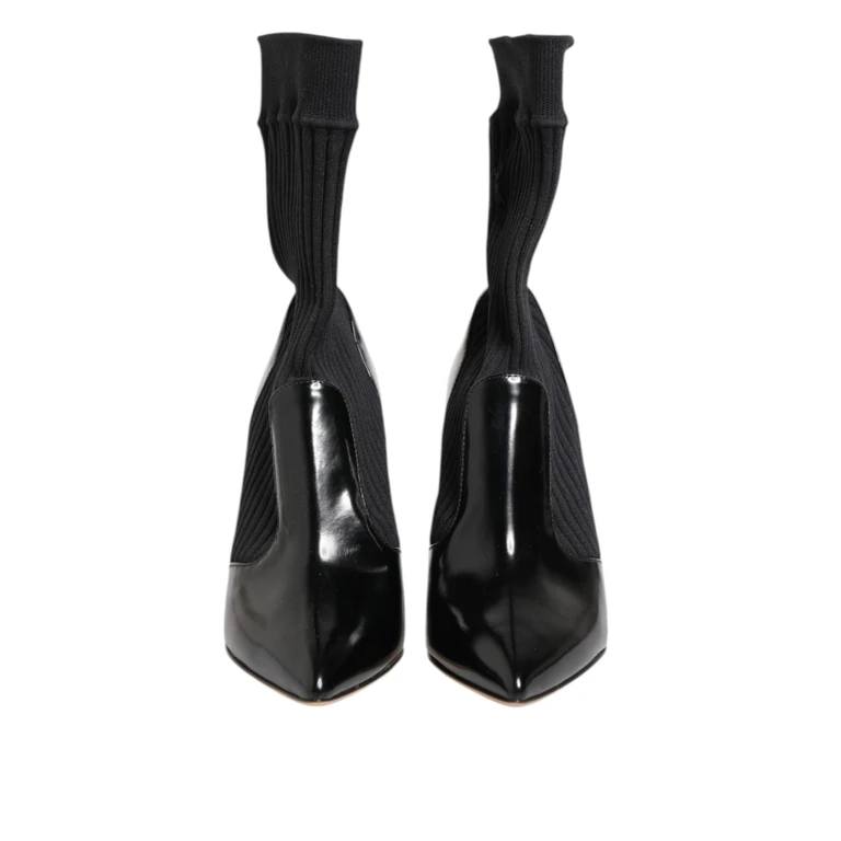 Dolce & Gabbana Black Stretch Stilettos Booties Socks Shoes 05+ny+20lf - Women