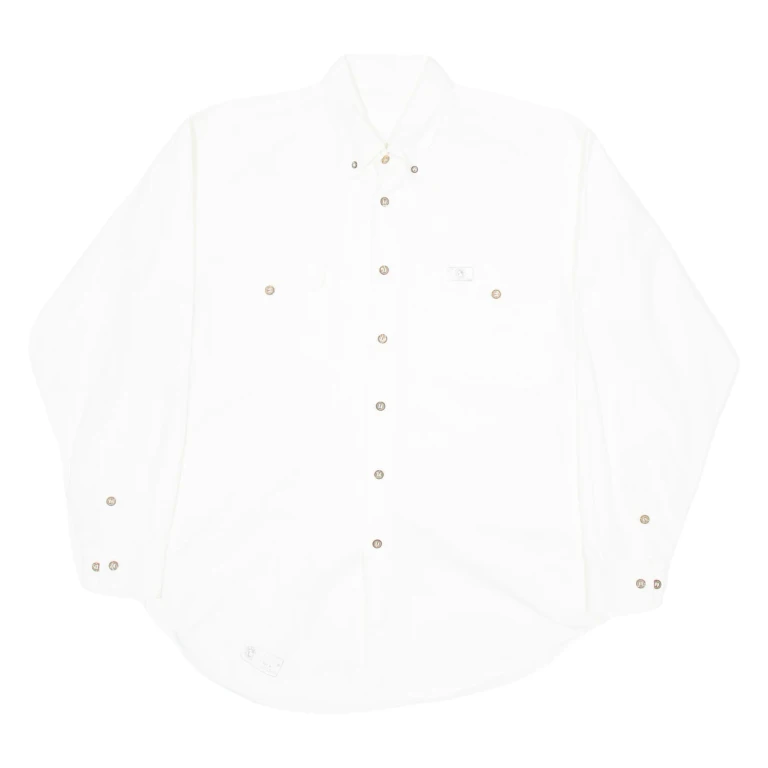 THE EARTH COLLECTION Mens Formal Shirt White Long Sleeve M