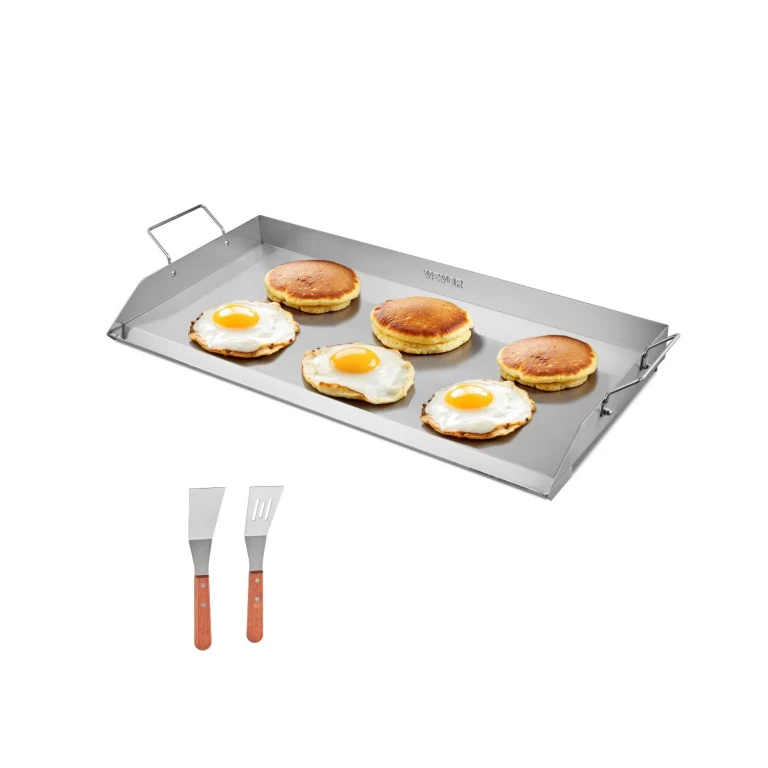 32x16 in Flat Top Griddle Stainless Steel Universal BBQ Grill Pan Cookware - Silver