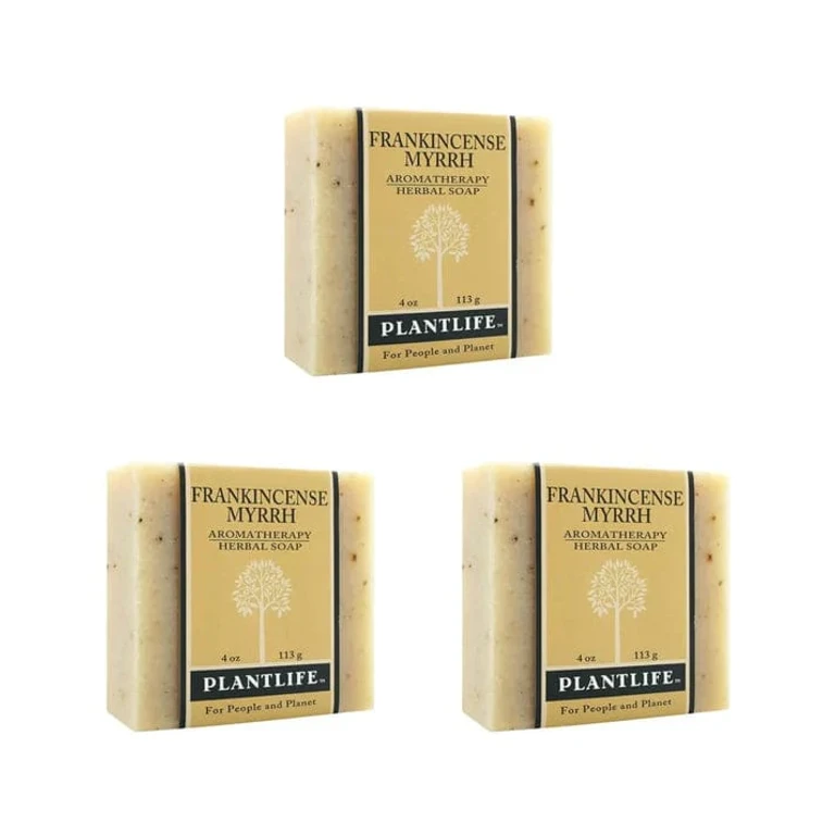 Frankincense Myrrh 3-Pack Bar Soap - Moisturizing and Soothing Soap for Your Skin - Hand Crafted Using Plant-Based Ingredients - Made in California 4oz Bar