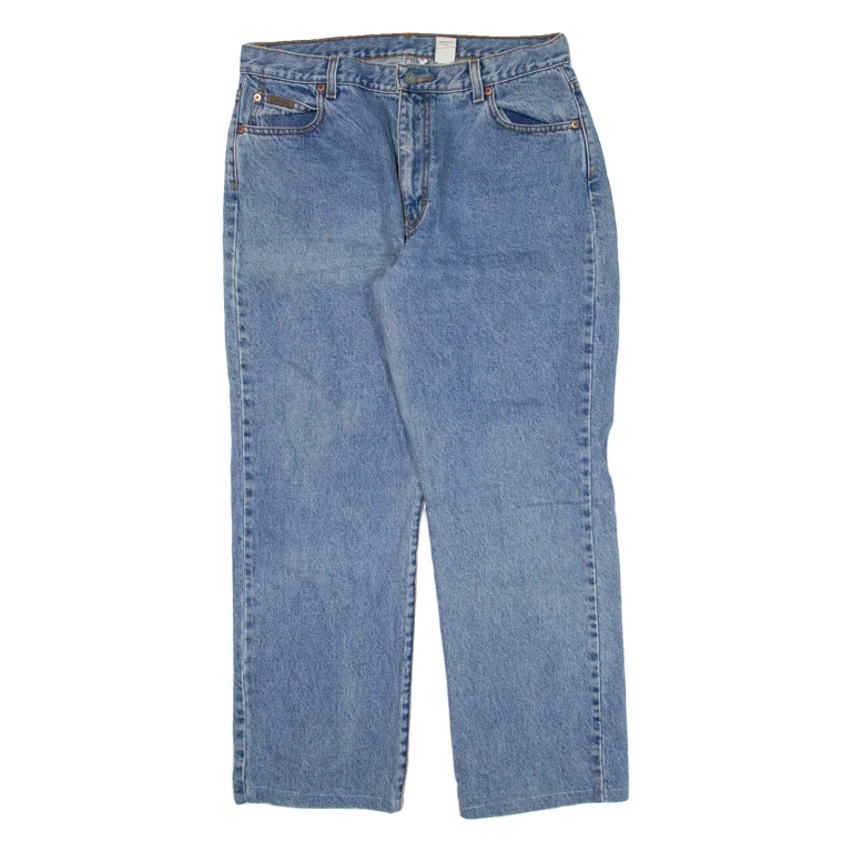 CALVIN KLEIN JEANS Womens Jeans Blue Relaxed Straight W33 L27