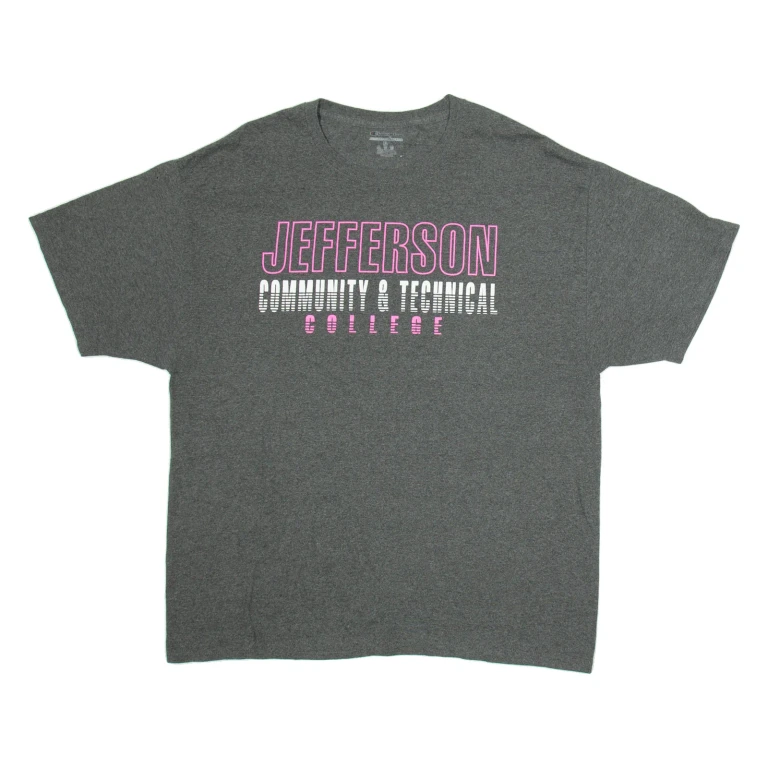 CHAMPION Jefferson Comunity & Technical College Mens T-Shirt Grey USA XL