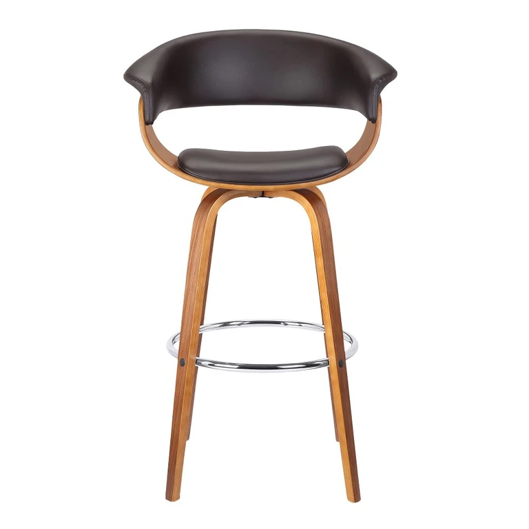 Julyssa Brown and Walnut Swivel Bar Stool
