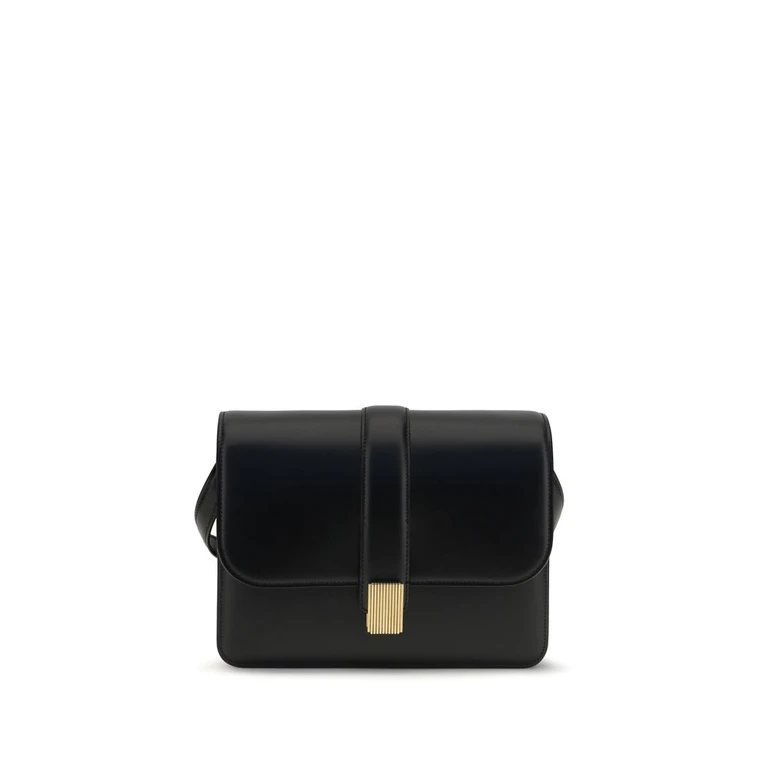 Khaite Black Calf Leather Bos Taurus Shoulder Bag - Women