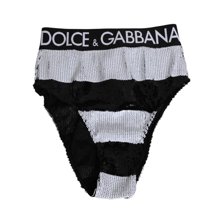 Black White Sequin High Waist Panty Underwear And Clothing - Women