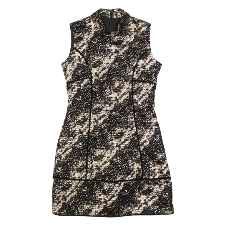 COAST Womens Bodycon Dress Black Striped Sleeveless Short UK 10