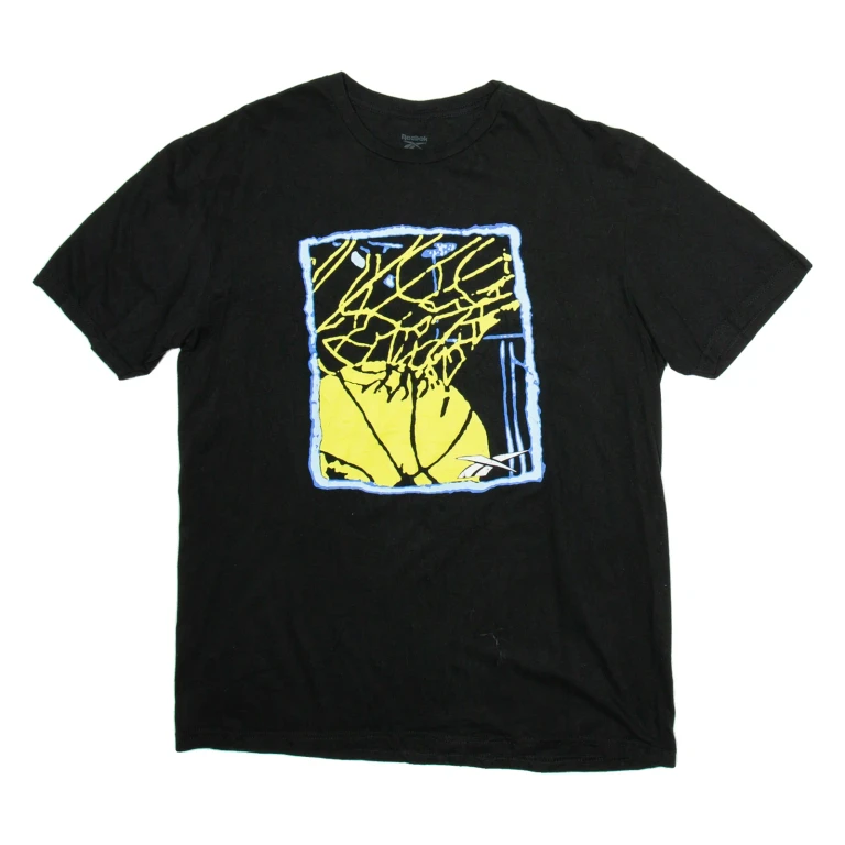 REEBOK Mens T-Shirt Black L