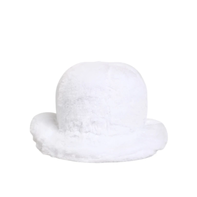Dolce & Gabbana White Modacrylic Fur Bucket Men Capello Hat Ma+pl+se - Men