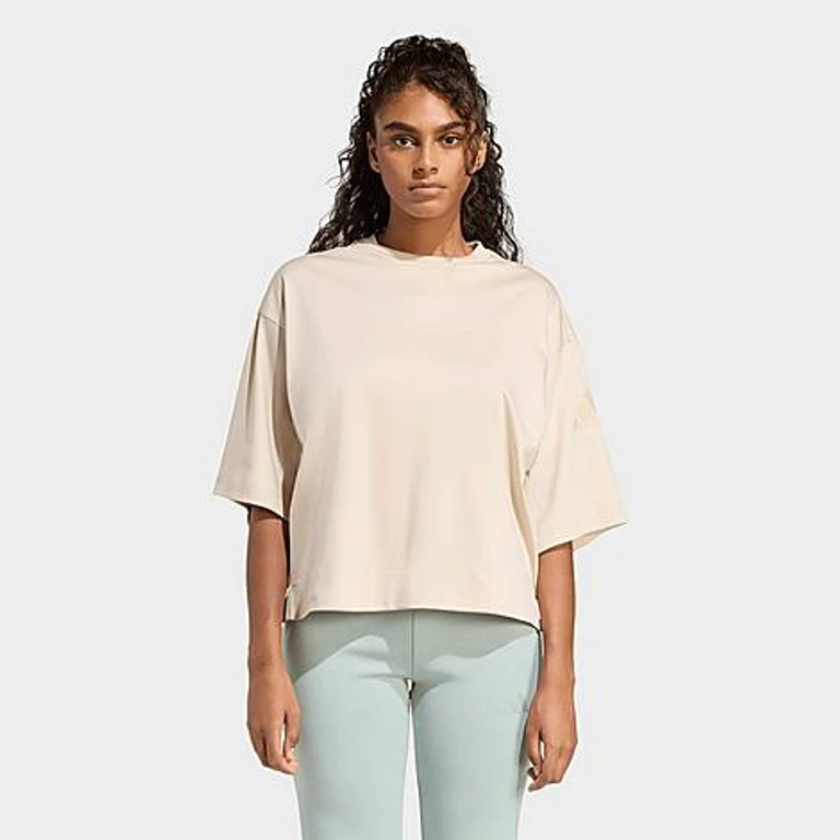adidas Women's Sportswear Soft Lux Loose T-Shirt in Crystal Linen Size: XS