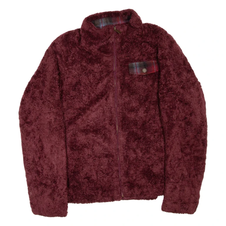 PENDLETON Womens Fleece Jacket Maroon S