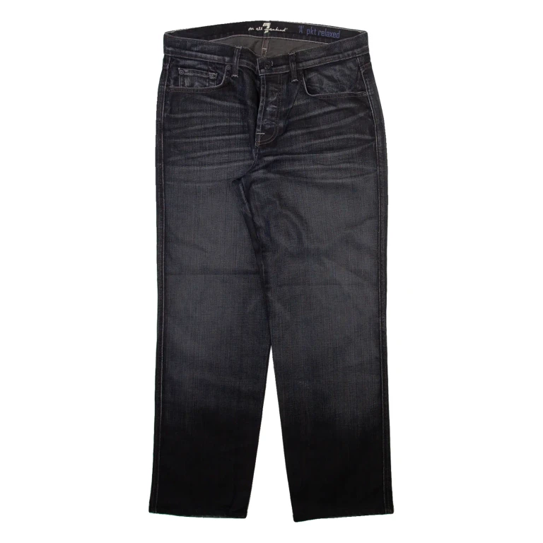 7 FOR ALL MANKIND Mens Jeans Grey Regular Straight Stone Wash W32 L28