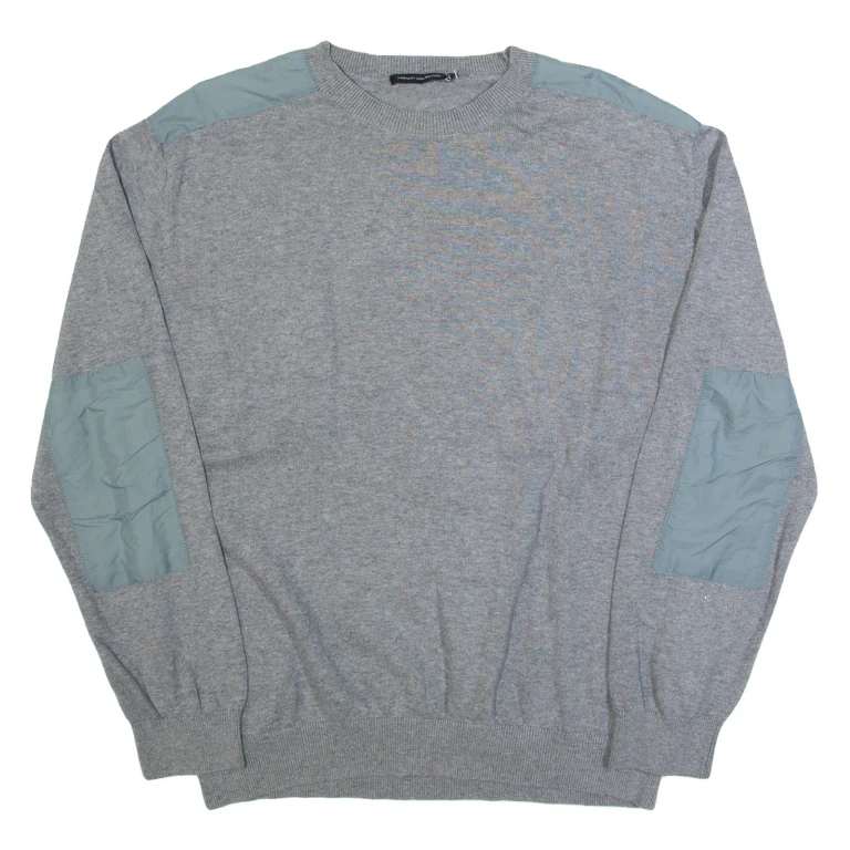 FRENCH CONNECTION Mens Jumper Grey Tight Knit XL