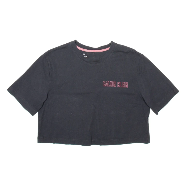 CALVIN KLEIN Cropped Womens T-Shirt Black M