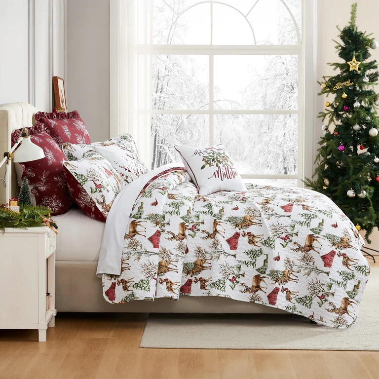 White Christmas 7-Piece Comforter Bedding Set