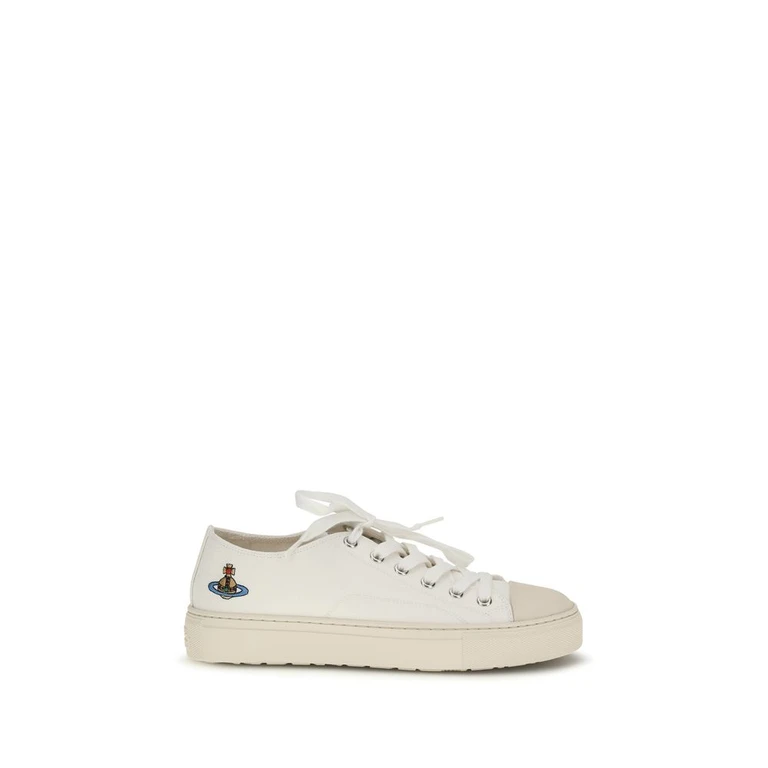 Weiße Stoff-Low-Top-Sneaker