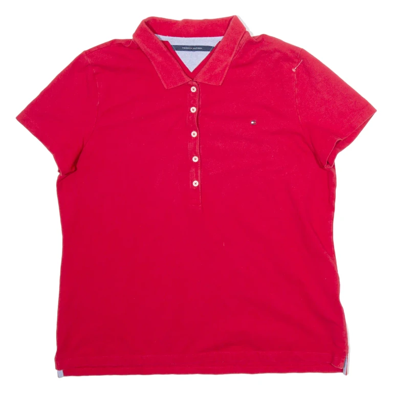 TOMMY HILFIGER Mens Polo Shirt Red M