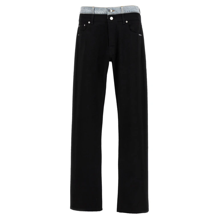 Black Cotton Straight-Leg Jeans Clothing - Men
