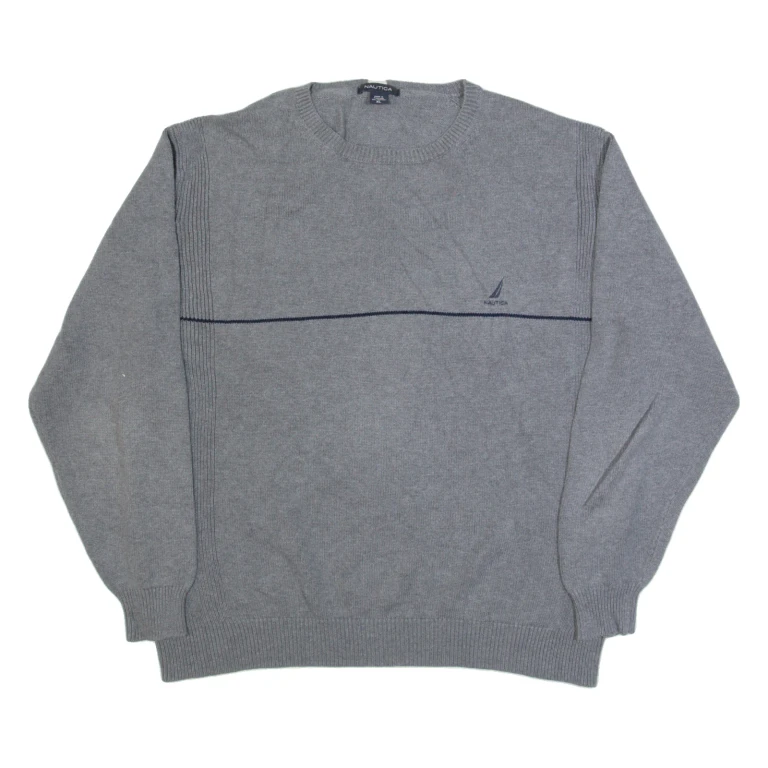 NAUTICA Mens Jumper Grey Tight Knit XL