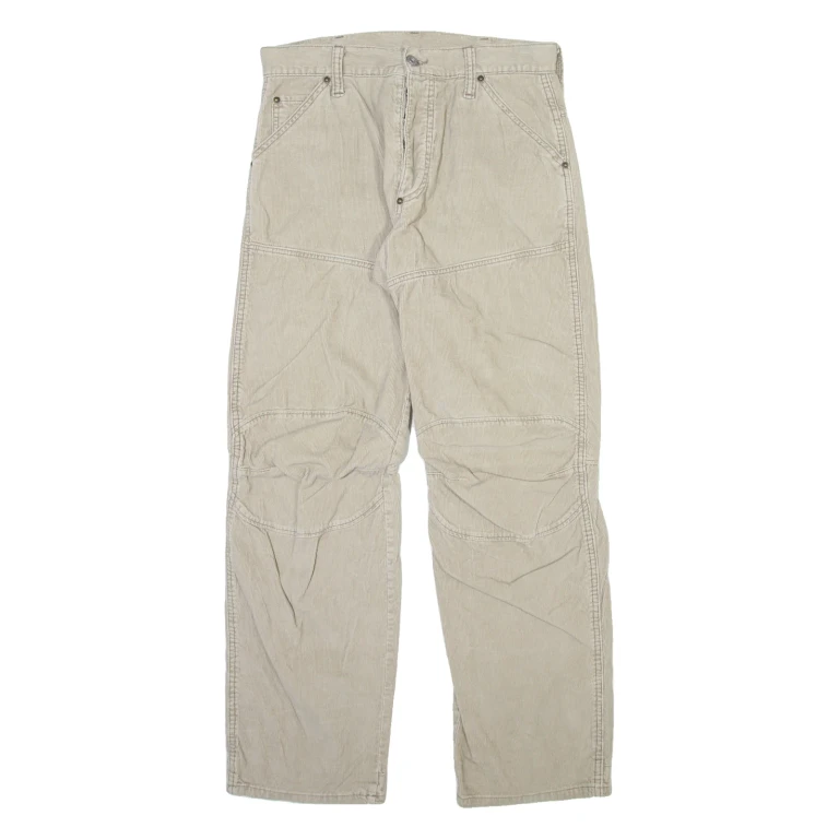 G-STAR Mens Corduroy Trousers Beige Regular Tapered W31 L32
