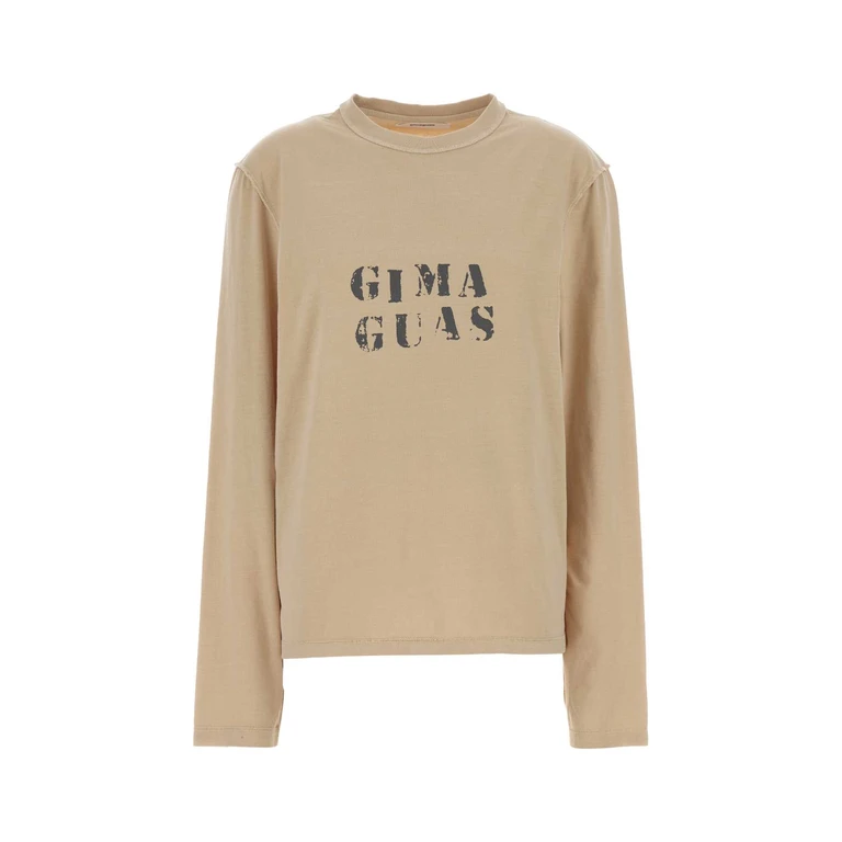 Beige Cotton Gima T-Shirt Exterior - Women