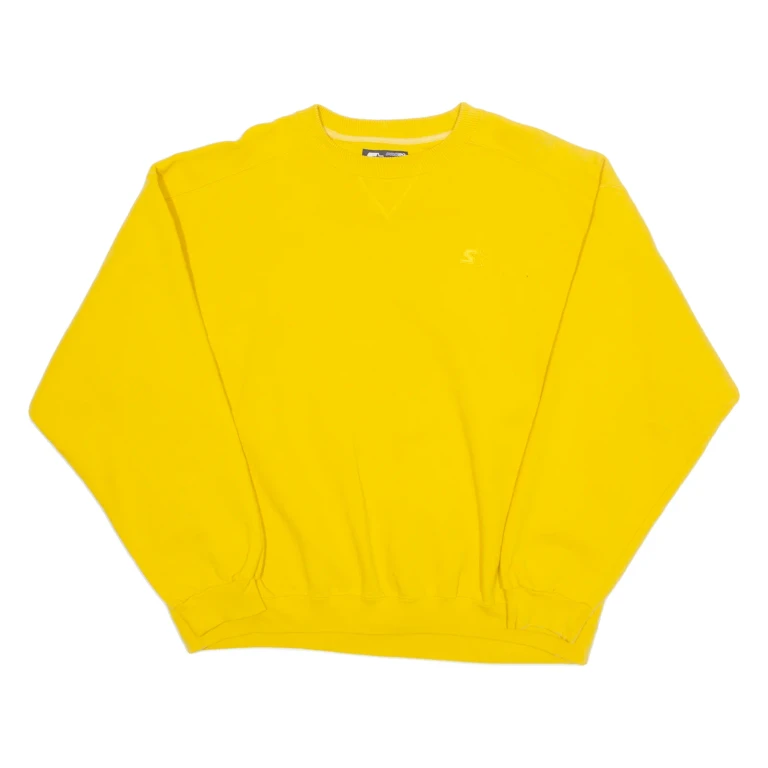 STARTER Mens Sweatshirt Yellow 90s L