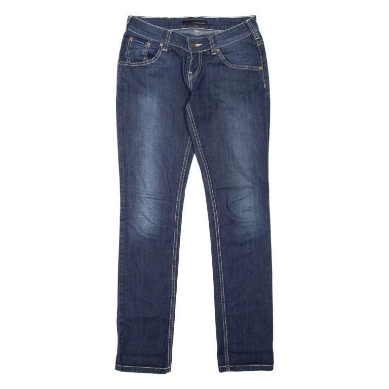CALVIN KLEIN JEANS Womens Jeans Blue Slim Skinny Stone Wash W27 L31