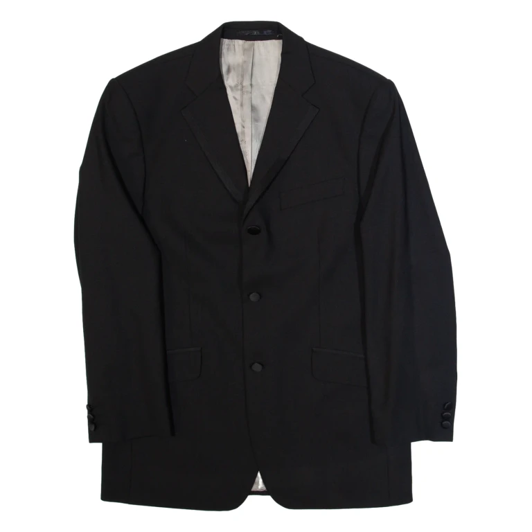BALMAIN Mens Blazer Jacket Black Wool L