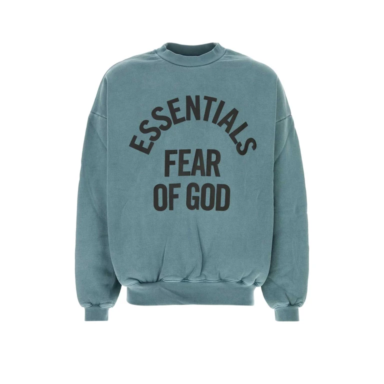 Fear Of God Essential Air Force Blue Cotton Oversize Sweatshirt Fadedcoastal Exterior: Felpe - Men