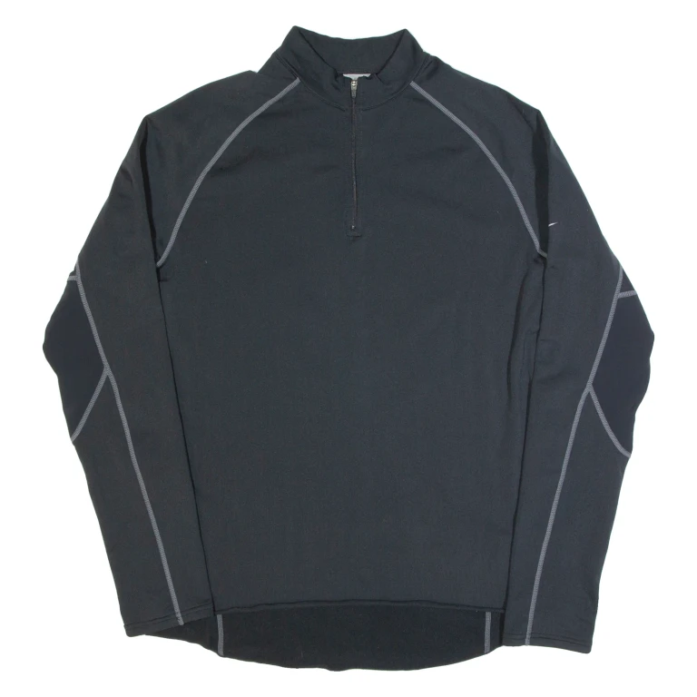 NIKE Womens Sweatshirt Black 1/4 Zip XL