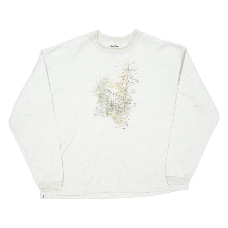 Womens Sweatshirt Beige 90s L
