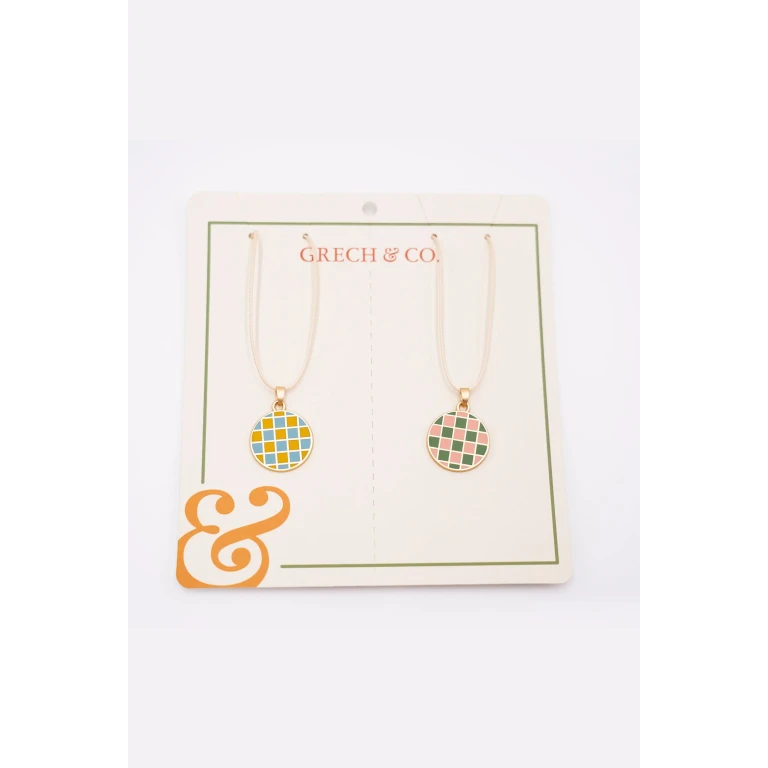 Girls Friendship Necklace Check Set of 2