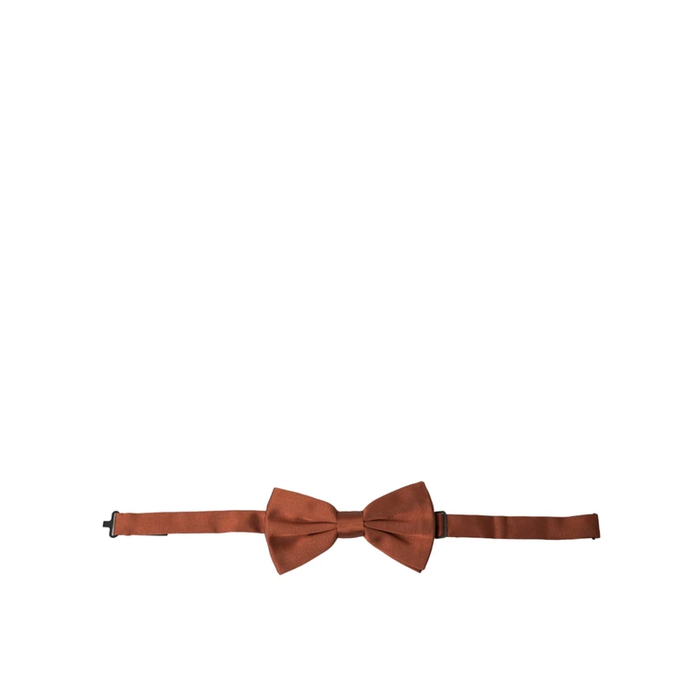 Brown Silk Adjustable Neck Men Bow Tie - Men