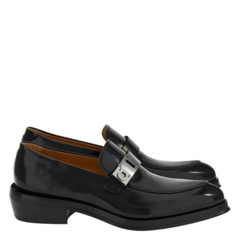 Ferragamo Gancini Ornament Leather Loafers, Size 9 E