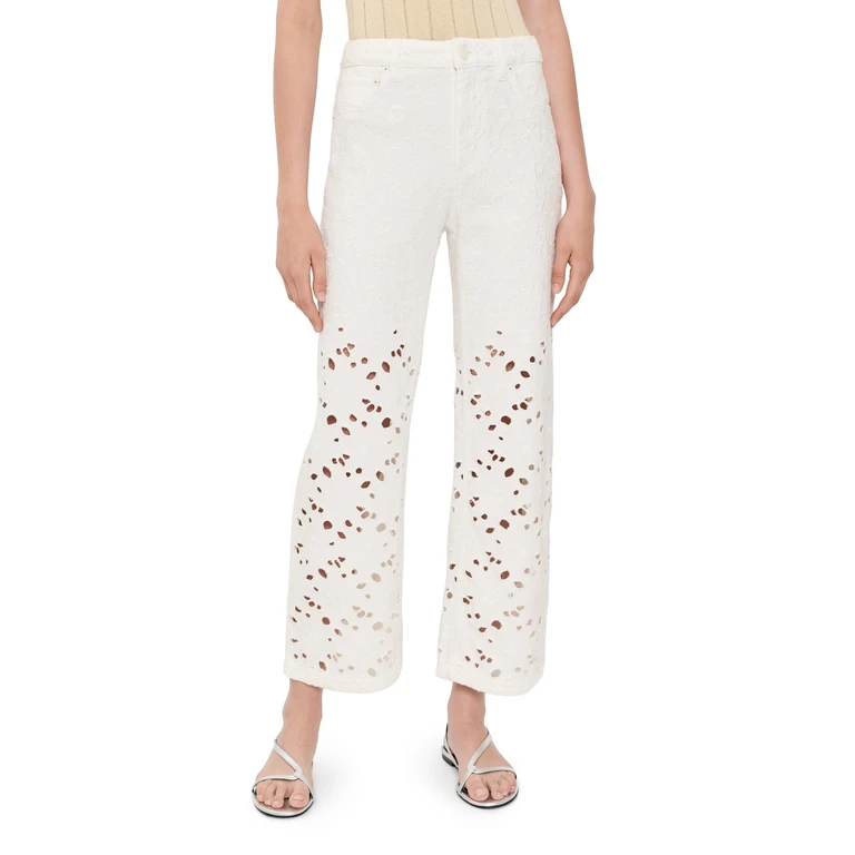ALICE + OLIVIA Chic Ankle Length Jeans Off White 24