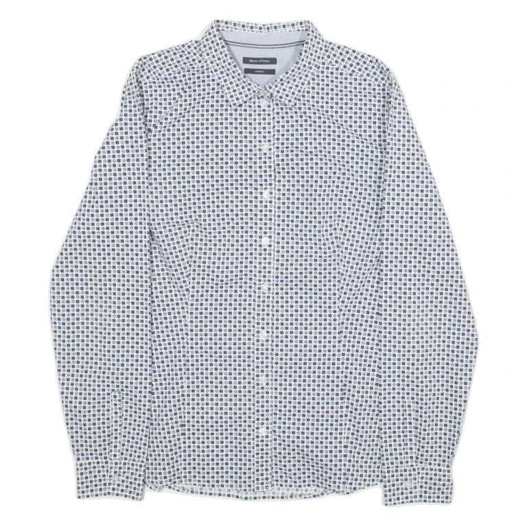MARC O'POLO Stretched Womens Shirt Blue Long Sleeve S