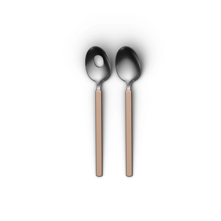 2Pc Stainless Steel Salad Serving Utensils Duo, Gold