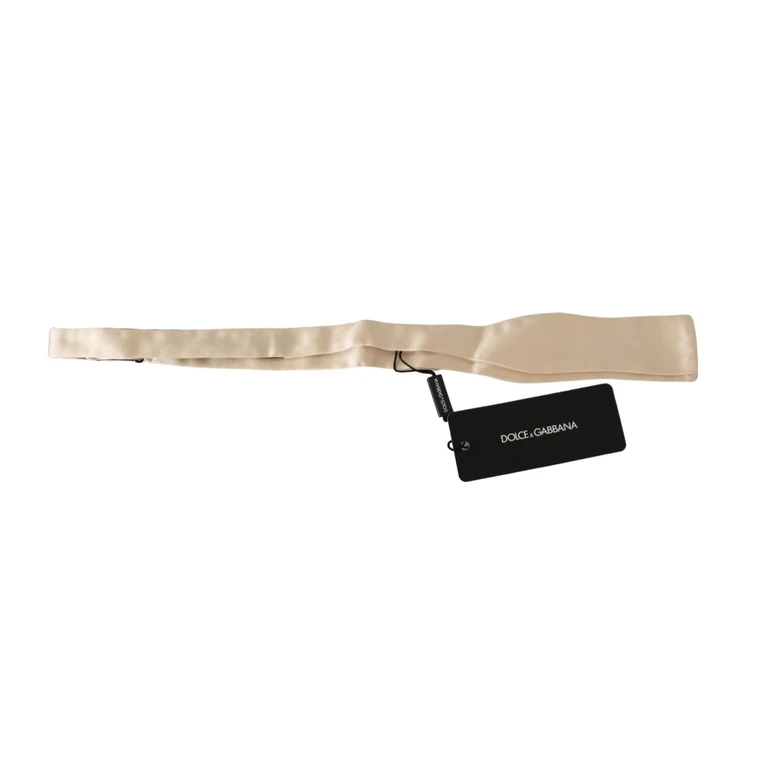 Dolce & Gabbana Beige Slim Skinny Men Necktie Silk Bowtie Accessory - Men