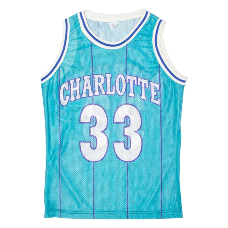 Charlotte #33 Mourning Basketball Mens Jersey Blue Sleeveless USA Crew Neck S