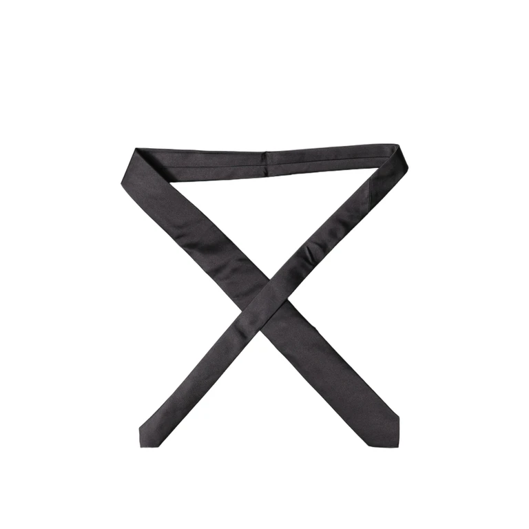 Dolce & Gabbana Black Solid Silk Adjustable Men Tied Necktie Tie - Men