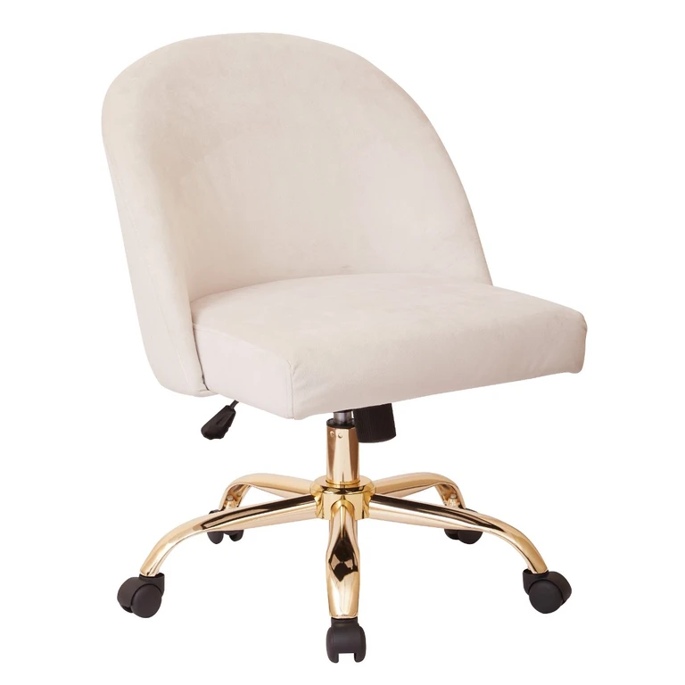 Mid Back Cream and Gold Office Chair